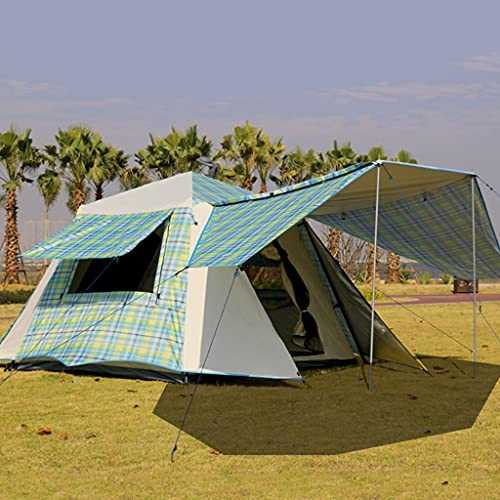 YXCKG Automatic Camping Outdoor Pop-up Tent, Portable 4-6 Person Family Camping Instant Tent-Ultra Large Waterproof Dome Tent with Porch, Easy Setup with Large Mesh for Ventilation (Color : Green)