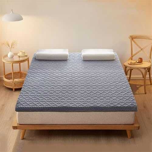 HYUFEIAO Japanese Floor Plush Futon Mattress Topper, Adults Foldable Roll Up Camping Mattress Portable Sleeping Floor Mat, For Padded Floor Lounger Bed(Grey,150x200cm(59 * 79in))