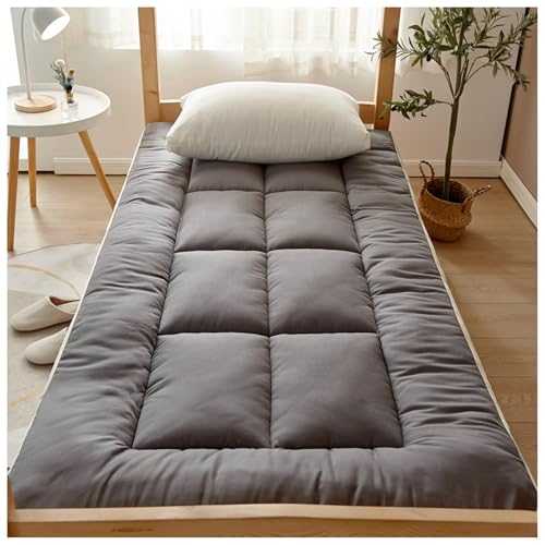 Roll Up Japanese Floor Mattress Thicken Portable Futon Mattress for Home Camping Non Slip Breathable Sleeping Pad (Gray 120x200cm)