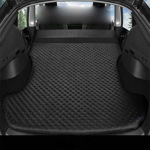 Car Inflatable Air Mattress, Outdoor Camping Inflatable Special Portable Suede Fabric Car Travel Bed, For Tesla Model 3 Model Y 2017-2022,black-Y