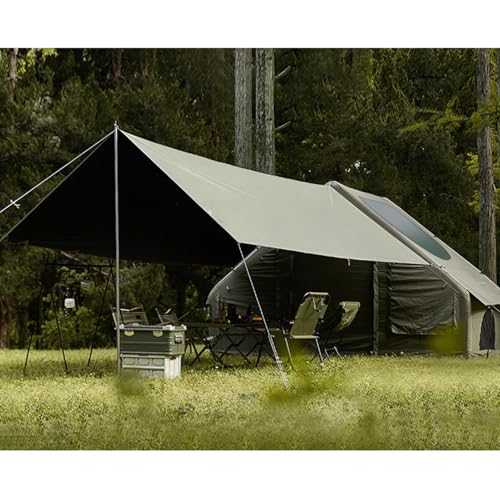 Inflatable Tents for Camping, Blow Up Air Camping Tent with Pump, Easy Setup 4 Seasons Outdoor Cabin Tent House with Mesh Windows & Doors for Family Travel