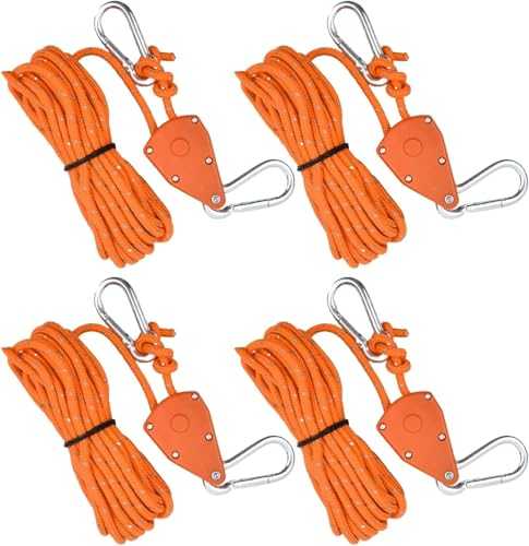 Zhenghebuy Reflective Tent Guy Ropes,4 Pcs 4mm Tent Guy Ropes with Pulley,Heavy Duty Guide Rope with Aluminum Adjuster for Awning,Camping(Orange)