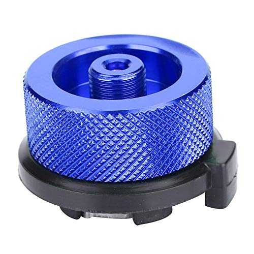 Stove Adaptor, Lightweight Camping Stove Burner Adaptor Conversion Bottle Input Screw Type Converter Connector Valve Gas Tank Adapter for Outdoor Hiking Picnic, Easy to Install(Blue)