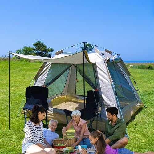 One-touch tent for 3-5 people, camping tent, sunshade tent, outdoor picnic tent, touring dome tent, automatic outdoor pop-up tent for camping, easy to set up, insect repellent, mesh window, lightwei