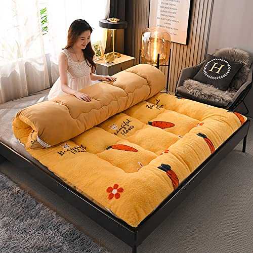 XANAYXWJ Floor Mattresses winter print mattress roll up,Japanese Plush sleeping mat extra thick folding mattress, portable mattress student dormitory camping mattress,single and double