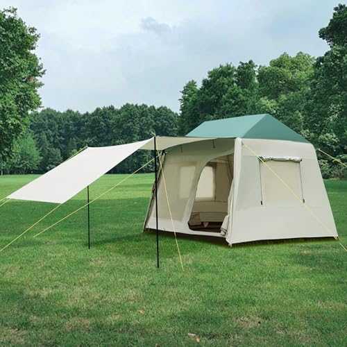 YEEKORO Camping Tent, 3-5 Person Waterproof Tents, Spacious Interior, Large Family Tent with Carry Bag, Portable Tent for Traveling Hiking Outdoor