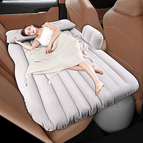 Ejoyous Car Inflatable Air Bed Mattress Back Rear Seat, Soft PVC Outing Airbed with Electrical Pump, 2 Pillow and Travelling Bag Camping Airbed Cushion Car Bed Mattress Fit Sedan SUV and Mini Van