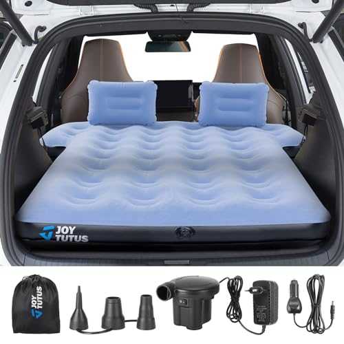 JOYTUTUS Car Mattress, SUV Air Mattress with Air Pump, Uniwerselles Car Bed with 2 Air Cushions for Trunk, Travel, Camping, Home, Outdoor, Blue