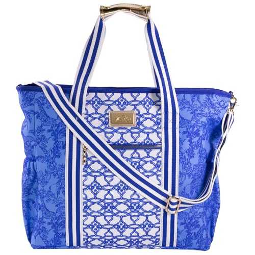 Lilly Pulitzer Picnic and Beach Cooler, Insulated Cooler Bag with Adjustable Shoulder Strap, Zippered Top & Pocket, Large Soft Cooler for Groceries or Travel, Safari Party, Safari Party