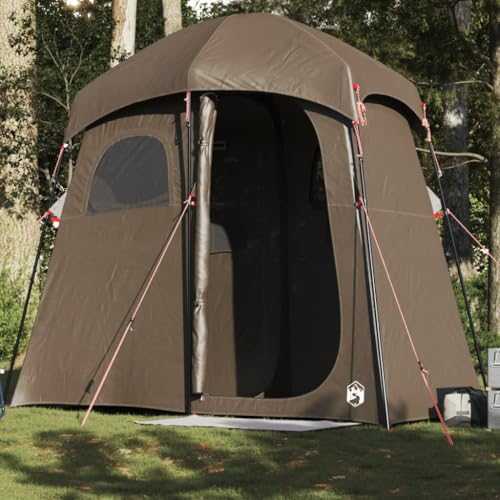 Brokky 4009537 Shower Tent 2-Person Brown Waterproof Shower Privacy Toilet Tent Beach Portable Changing Dressing Camping Pop Up tents Room Sun Sunshade Baby Outdoor Backpack Shelter Canopy