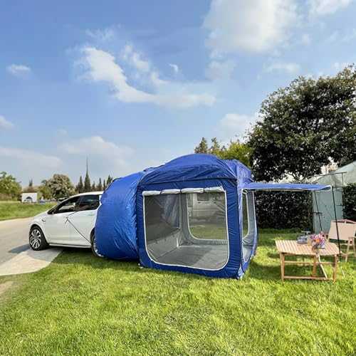 XJZHANG SUV Tent Car Awning Rainproof Camping Outdoor Shade Shelter, Tailgate Awning Car Tent 4-8 People, Car Tailgate Tent for Vehicles, Traveling Outdoor Activities, 200x200x200cm