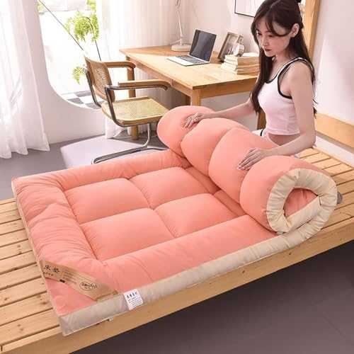 Traditional Japanese Style Futon Floor Mattress for Adults Roll Up and Foldable Sleeping Mat Ideal for Family Camping and Dormitory Sofa Bed