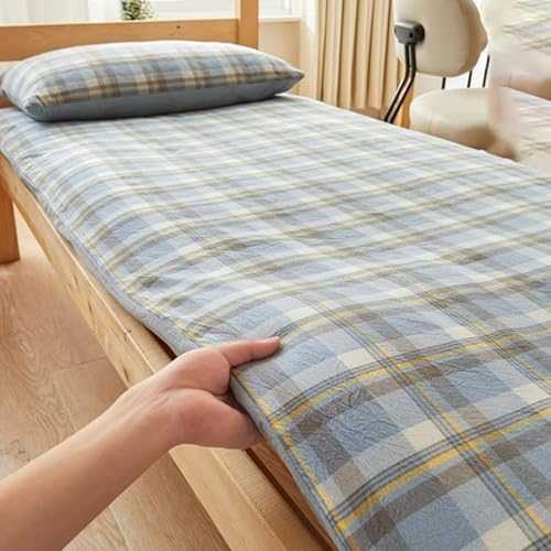 SFJATTA Portable Roll Up Camping Mattress Japanese Futon Mattress Foldable Roll Up Tatami Futon Mattress Breathable Floor Lounger Guest Bed for Bedroom Guest Room Dormitory(Blue-gray,90 * 200cm)