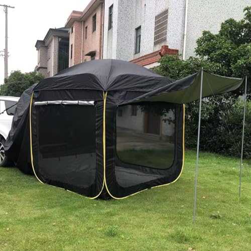 WXPXYBF Pop Up Car Rear Tent | SUV Car Tailgate Awning Tents for Camping, Portable Big Space Van Trunk Tent Cover, Multipurpose Rear Hatch Tent UV Protection Coating Water Proof