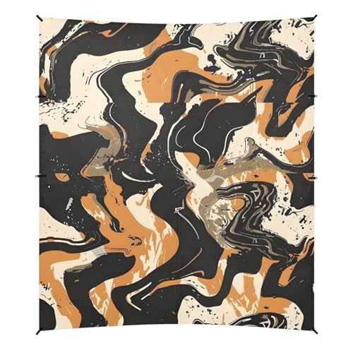 Camping Sun Shelters Hand Drawing Abstract Graffiti Water Pattern Beach Canopy 126 * 110.2in