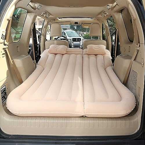 ORDALI car Inflatable Bed for VOLVO V60,Air Mattress Sleeping Mattress Thickened Air Bed Cushion Camping Travel Mattress Portable with Air Pump,Beige