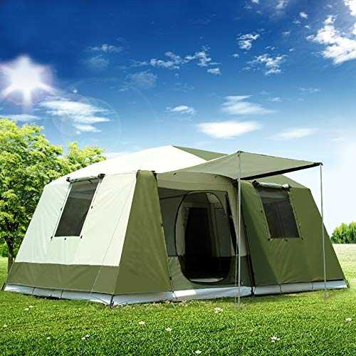 WXPXYBF Tent 10 Persons Double Layer 2 Rooms 1 Hall Large Outdoor Family Party Tents Big Space Waterproof Camping Tent