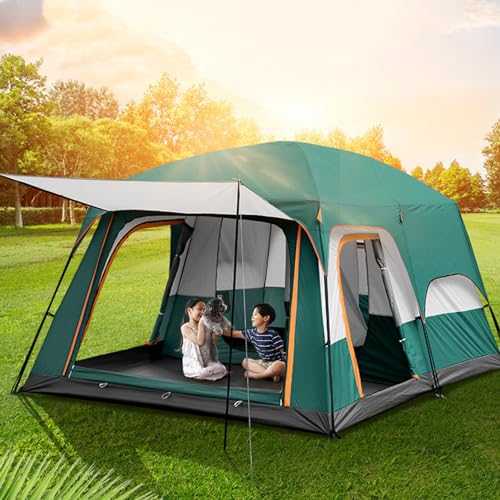 8 12 Person Family Cabin Tent with 2 Rooms Weatherproof Instant Cabin Shelter with Rainfly & Carry Bag Camping Tents for Backpacking Hiking and Car Traveling