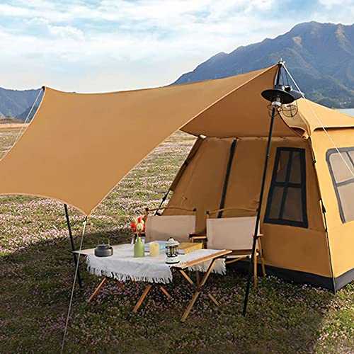 VDLLQYN, 4-Person Instant Blackout Tents for Family with Vestibule and Rainfly, 4 Season Lightweight Family Bell Tents, Easy To Assemble,Tents