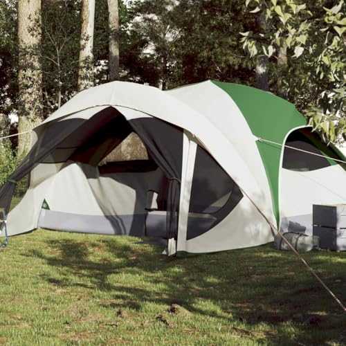 Furniture select-Family Tent Cabin 6-Person Green Waterproof