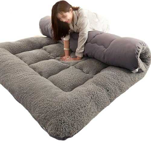 Japanese Floor Mattress, Thicken Foldable Futon Mattress, Quilted Bed Mattress, Roll Up Sleeping Pad, For Lounger Bed Dorm Camping(Gray,100x200cm/39x79inch)