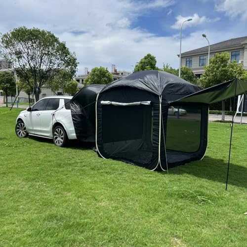 Lightweight SUV Camping Tent (Up to 4-Person), Waterproof Car Tent with Thickened Poles, Car Camping Accessories, Easy Setup for Backpacking Traveling Hiking Outdoors