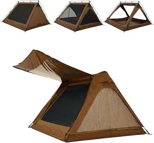 CAMVIL 4 Person Canvas Tent with Full Rainfly&Footprint, Easy Set Up Breathable 4 Season Family Tent for Winter Outdoor Glamping Car Camping