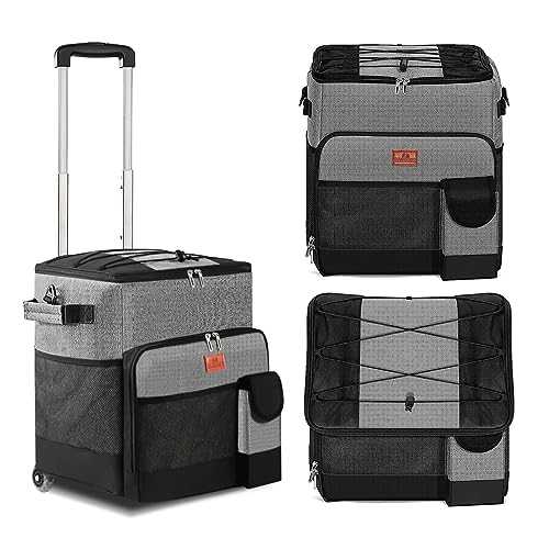 BY-J 45 Can Large Rolling Cooler, Leakproof Insulated Soft Cooler Bag with Wheels & Handle Collapsible, Beach Camping Travel Outdoor