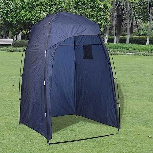 Tidyard Outdoor Shower Toilet Tent Privacy Changing Dressing Room for Camping Beach Garden 130 x 130 x 210 cm (Blue)