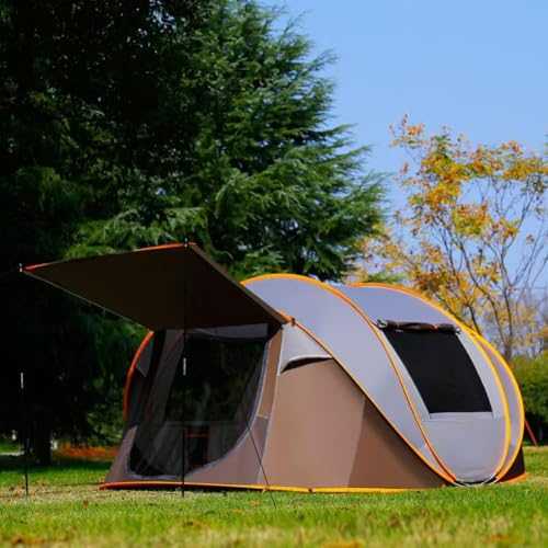 Dome Camping Tent Automatic Set Up in 3 Seconds, Portable Instant Pop Up Family Tents 3-4 Man, Waterproof Sunshade UV Protection Shelter Outdoor Hiking Beach