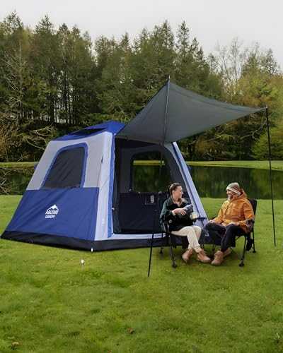 ABLEM8CANOPY Inflatable Tent for Camping, 8.2x8.2FT Large 4-Person Blow up Tent with 2 Doors, Glamping Inflatable Cabin with Footprint and High Pressure Hand Pump