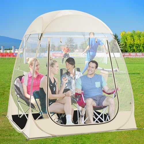 Sports Tent Instant Pop Up Tent Shelter with Sealed Floor Sun Shelter Clear Bubble Tent Sports Weatherproof Tent for Outdoor Watching Sport Events,Camping,Fishing (2~4Person)