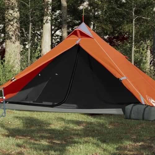 WXPXYBF Furniture Home Tools Camping Tent 1 Person Grey&Orange 255x153x130 cm 185T Taffeta