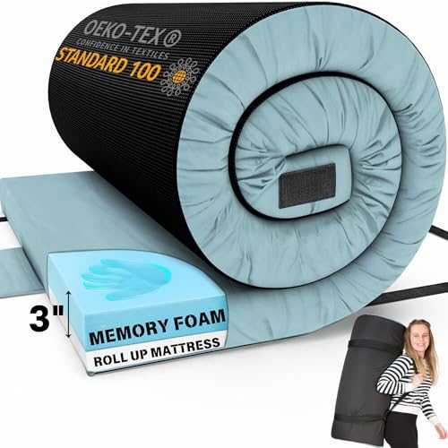 Most Comfortable Memory Foam Roll Up Mattress - Waterproof Foldable Floor Mattress - Portable Foam Sleeping Pad with Travel Straps – Camping Mat Pad Bed Roll