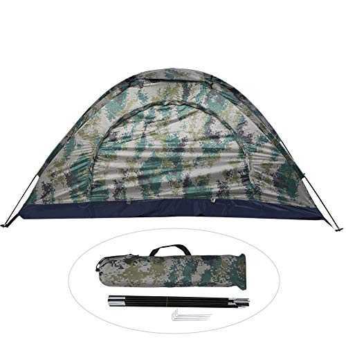 Camouflage Camping Tent-1 Person Lightweight Waterproof Windproof Backpacking Tent Emergency Pop Up Instant Tent for Family,Backyard,Outdoor,Hiking,Fishing and Climbing