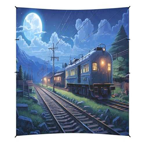 Camping Sun Shelters Train Travelling in Night Beach Canopy 126 * 110.2in