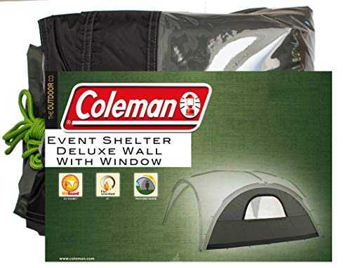 Coleman Gazebo Event Shelter Sun Wall, compatible with the Event Shelter Deluxe XL 4.5 x 4.5 m, Gazebo Side Panel with Window, High Sun Protection 50+, Water Resistant, Green