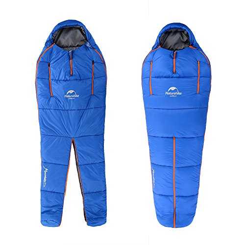 Naturehike Huamnoid Sleeping Bag 3 Seasons Adult Lightweight Splicing Mummy Sleeping Bags (Blue)