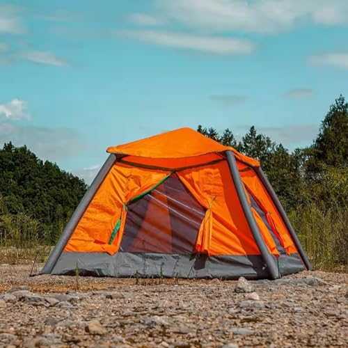 Outdoor Inflatable Tent - Camping Tent, Automatic Waterproof 2 3 4 People Outdoor Air Inflatable Tent with Air Pump and Carry Bag for Folding Fishing Winter Summer Tourism