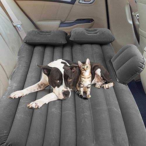 Ejoyous Car Inflatable Bed Back Seat Mattress Airbed Soft PVC Outing Airbed with Electrical Pump 2 Pillow and Travelling Bag Camping Airbed Cushion for Napping On Car After Work Fit Sedan SUV Van