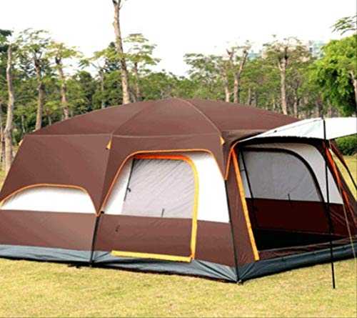 tent 430 * 305 * 200Cm Outdoor Camping Double Layer Waterproof 6-10 Person Tent Two Living Room And One Hall Tent For Family Party