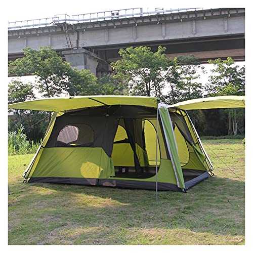 LHLYL-DP Family Tents Camping Tent 8 Person, Double Layer Tent- Ultra Large Waterproof Dome Tent with Porch, Easy to Set Up, Instant Tent with Sun Shelter