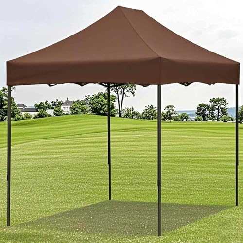 AWYYA Outdoor Tent Canopy, Folding Tent Canopy 6 X 10, Enlarged Double-layer Umbrella, Rainproof Advertising Tent, Easy to Install, Custom Logo and Size(Brown)