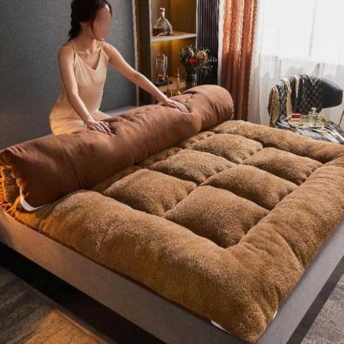 Roll-up student dormitory mattress, foldable portable guest sleeping pad, soft and comfortable floor mattress, soft mattress for sofa, camping