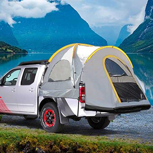Pickup Truck Tent, Truck Tent, Truck Camping Tent for Bed Weatherproof 210D Oxford Cloth + Glass Fibre, Truck Bed Tent Outdoor Camping Family Tourist Fishing Picnic Travel Awning L