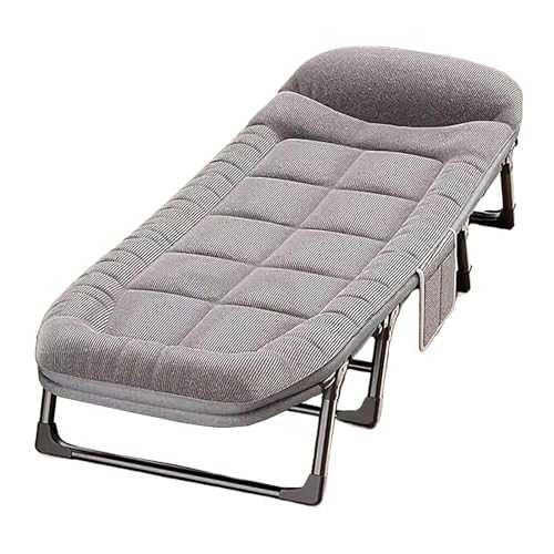 GXXINGIN Portable Folding Bed，Camping Cots,Portable Folding Bed with Mattress Six Adjustable Backrests Folding Camping Cot for Adults with 8 Legs and High Rebound Cotton Filling Perfect for Camping(G