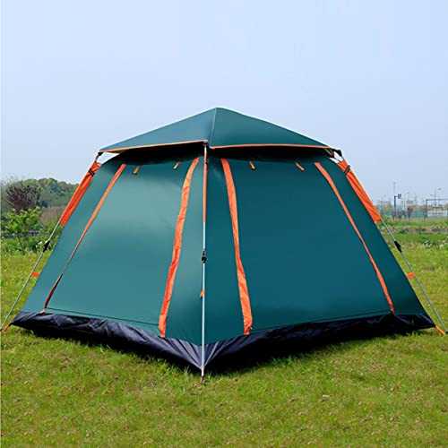 Tent for Family 5-6 Person Camping Tents (240x240cm) Double Layer Tent with Porch Shade, Sun Protection,Pop Up Tent with Advanced Ventilation,Outdoor Garden Use (Color : Green)