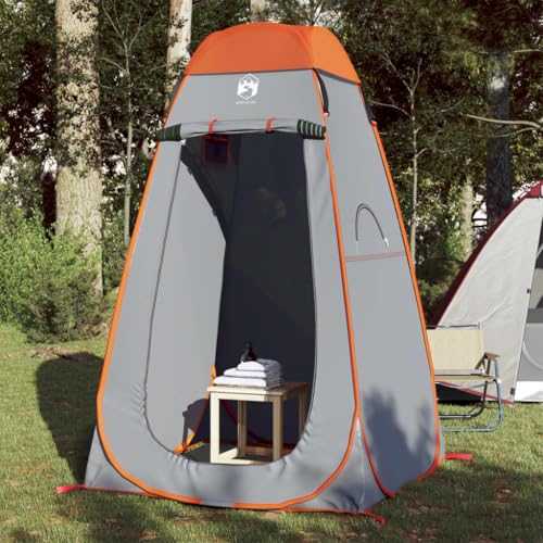 NQJIBUE Outdoor Recreation Privacy Tent Grey and Orange Pop-up Waterproof Camping & Hiking