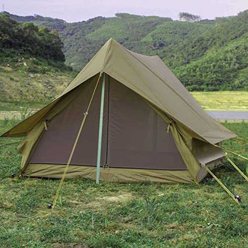 Outdoor Camping Retro Tent 2 People Self-driving Tour Camping Rainproof Cabin A-word Tent Oxford Cloth Tent