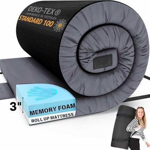 Matrix Cell Memory Foam Camping Mattress Pad, Roll Up Mattress Floor Mattress for Adults, Camping Bed Roll, Sleeping Mat, Cot Mattress Pad, Colchonetas Para Dormir En El Suelo, Guest Bed for Sleepover